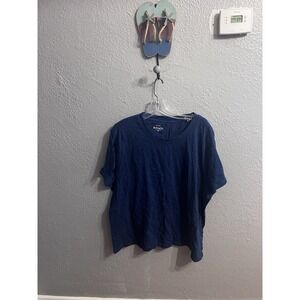 J‎ Crew Top Womens 3X Blue Girlfriend  Tee Crew Neck Short Sleeve T Shirt